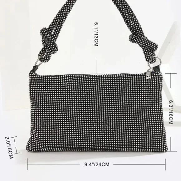 Rhinestone Decor Knot Detail Clutch Bag - Picture 7 of 8